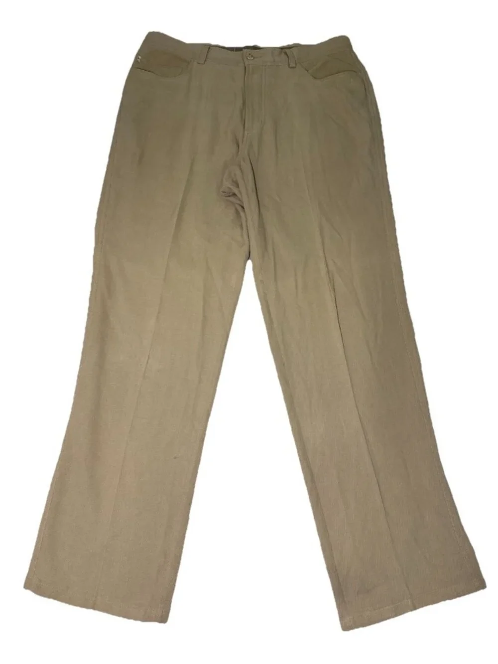 Tommy Bahama Pants Mens Size 34 Browm Silk Blend Flat Front Chino Trousers Dress